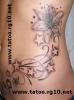 Tatuagem feminina - Flores, estrelas.